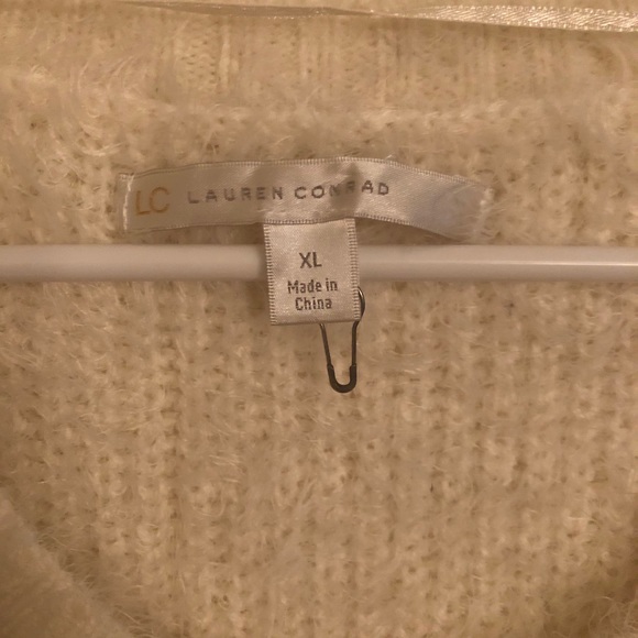 Lauren Conrad holiday cream fuzzy sweater - Picture 3 of 3